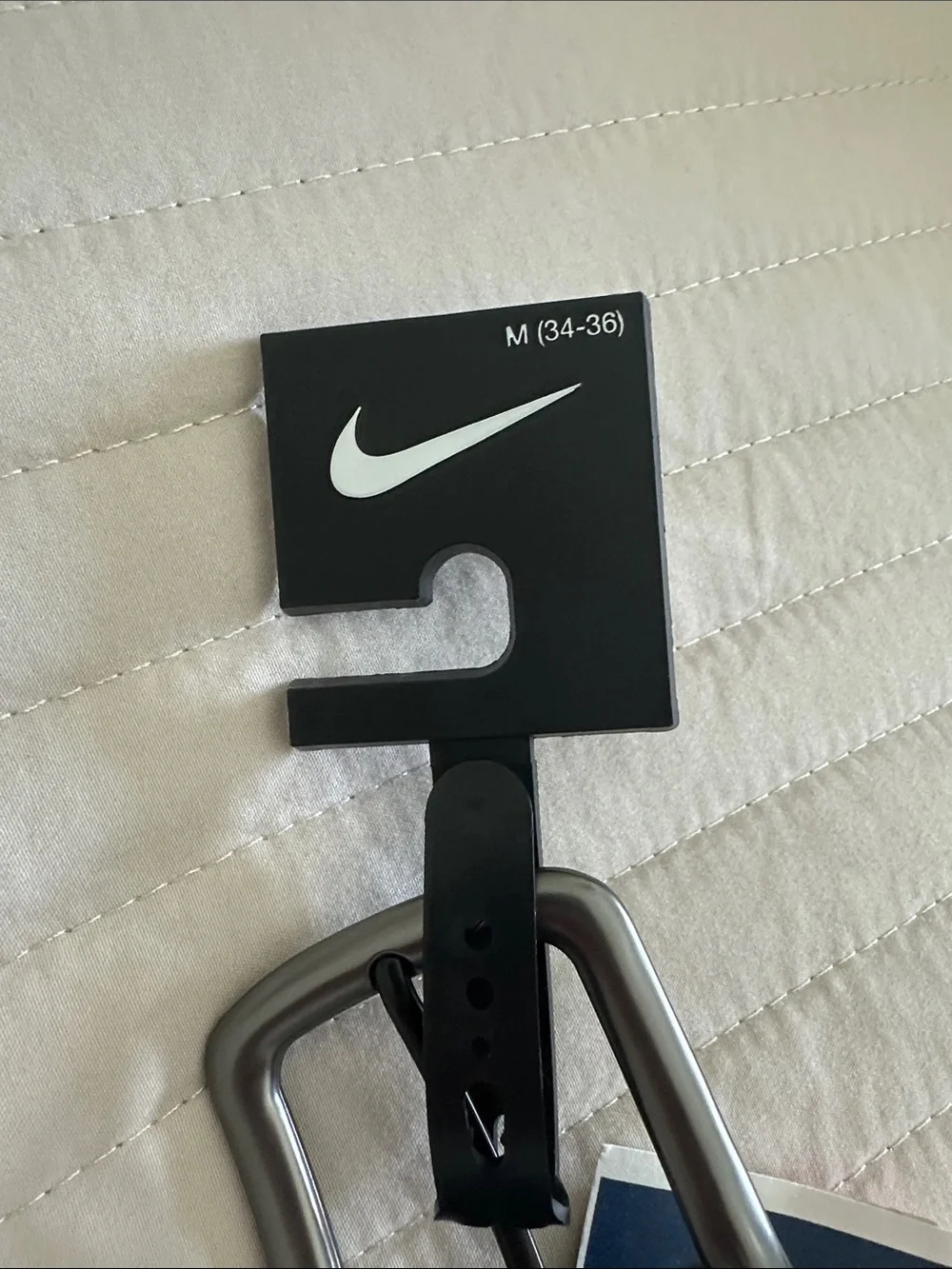 Nike Men's Navy and Black Woven Stretch Belt